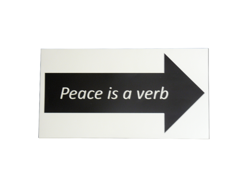 peace is a verb bumper sticker